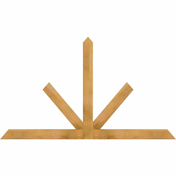 Ekena Millwork Saratoga Rough Sawn Timber Gable Bracket, Western Red Cedar, 72"W x 42"H x 2"D x 4"F, 14/12 Pitch GBW072X42X0204SAR00RWR - main